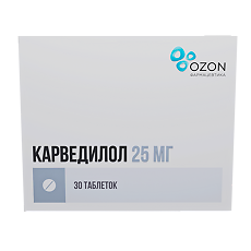 Изображение товара Карведилол таблетки 25 мг 30 шт