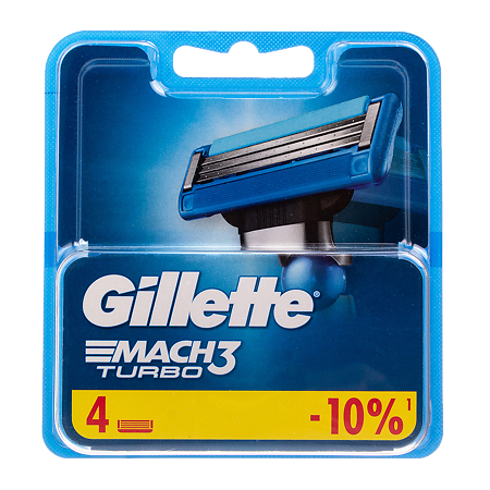 Gillette Mach 3 Turbo кассеты 4 шт
