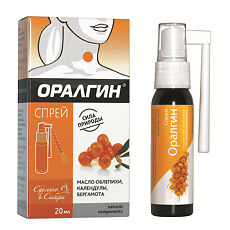 Купить Оралгин спрей для полости рта 20 г 1 шт цена