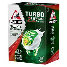 Купить Раптор Комплект TURBO (прибор+жидкость от комаров 40 ночей) 1 шт цена