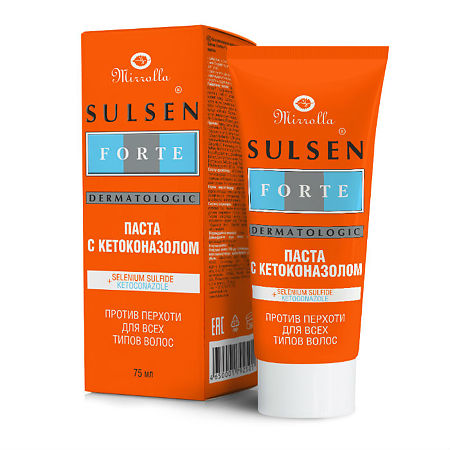 Изображение товара Mirrolla Сульсен Форте паста для волос с кетоконазолом против перхоти 75 мл 1 шт