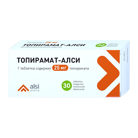 Топирамат-АЛСИ таблетки покрыт.плен.об. 25 мг 30 шт