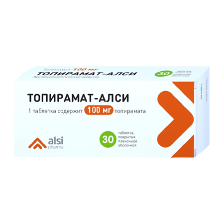 Топирамат-АЛСИ таблетки покрыт.плен.об. 100 мг 30 шт
