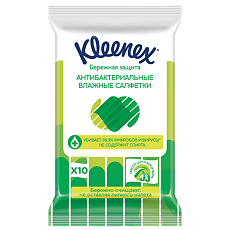 Купить Kleenex Салфетки влажные антибактериальные 10 шт цена