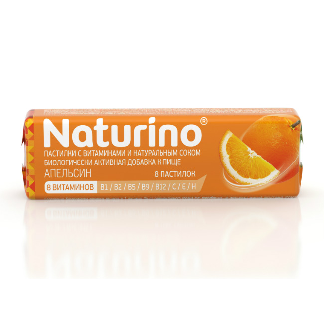 Изображение товара Натурино / Naturino с витаминами и натуральным соком, апельсин пастилки массой 4,2 г 1 шт