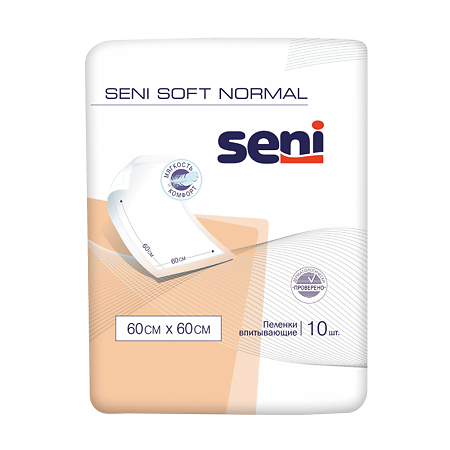 Seni Soft Normal простыни (пеленки) 60х60см 10 шт