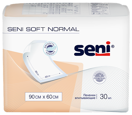 Seni Soft Normal простыни (пеленки) 60х90см 30 шт