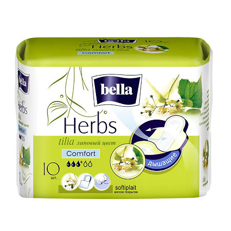 Bella Прокладки Herbs tilia Comfort softiplait с экстрактом липового цвета 10 шт