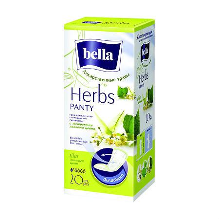 Bella Прокладки Panty Herbs tilia с экстрактом липового цвета ежедневные 20 шт
