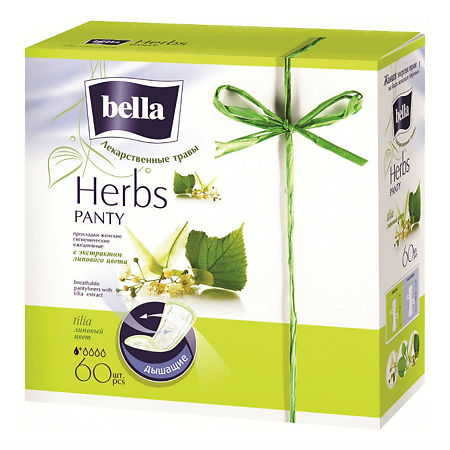 Bella Прокладки Panty Herbs tilia с экстрактом липового цвета ежедневные, 60 шт