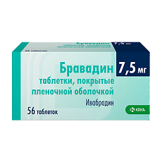 Купить Бравадин таблетки покрыт.плен.об. 7,5 мг 56 шт цена