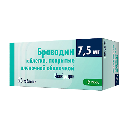Бравадин таблетки покрыт.плен.об. 7,5 мг 56 шт