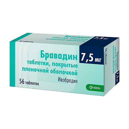 Бравадин таблетки покрыт.плен.об. 7,5 мг 56 шт
