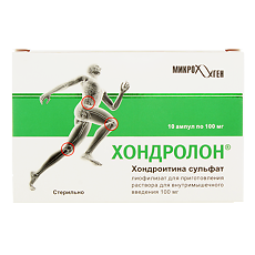 Изображение товара Хондролон лиофилизат д/приг раствора для в/м введ 100 мг амп 10 шт