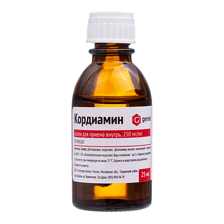 Кордиамин капли для приема внутрь 25 % 25 мл 1 шт