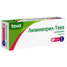 Изображение товара Лизиноприл-Тева таблетки 5 мг 30 шт