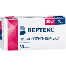 Купить Лизиноприл-Вертекс таблетки 10 мг 30 шт цена