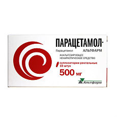 Купить Парацетамол-Альтфарм суппозитории ректальные 500 мг 10 шт цена