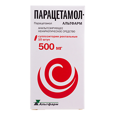 Купить Парацетамол-Альтфарм суппозитории ректальные 500 мг 10 шт цена