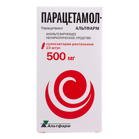 Парацетамол-Альтфарм суппозитории ректальные 500 мг 10 шт