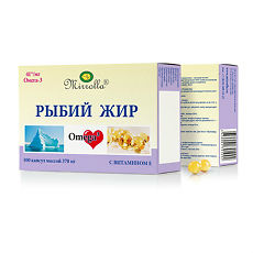 Купить Mirrolla Рыбий жир с витамином Е капсулы массой 370 мг 100 шт цена