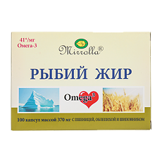 Купить Mirrolla Рыбий жир с пшеницой облепихой и шиповником капсулы массой 370 мг 100 шт цена