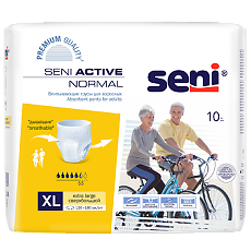 Купить Seni Active Normal Подгузники-трусы для взрослых Extra Large (4) обхват талии 120-160 см 10 шт цена