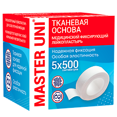 Купить Master Uni Лейкопластырь на тканевой основе 5 х 500 см 1 шт цена