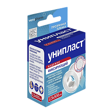 Купить Лейкопластырь Унипласт фиксирующий прозрачный 2,5x500 см 1 шт цена