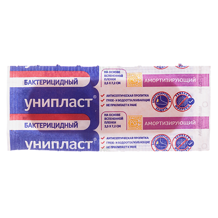 Лейкопластырь Унипласт бактерицидный 2,5x7,2 см 1 шт