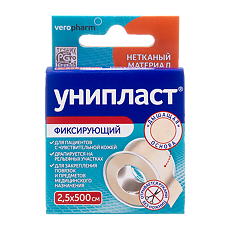 Изображение товара Лейкопластырь Унипласт фиксирующий на нетканой основе 2,5х500 см 1 шт