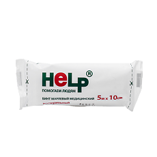 Купить Бинт марлевый медицинский нестерильный Help 5м х 10см 1 шт цена