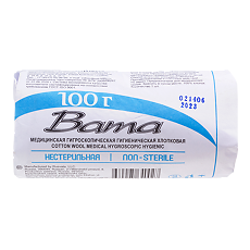 Изображение товара Вата гигиеническая нестерильная 100 г 1 шт