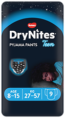 Купить Huggies Трусики-подгузники DryNites для мальчиков 8-15 лет 27-57 кг 9 шт цена