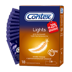Купить Презервативы Contex Lights особо тонкие 18 шт цена