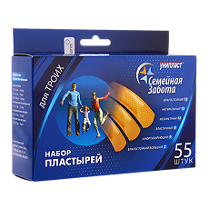Купить Лейкопластырь Унипласт бактерицидный Семейная забота универсальный набор 55 шт цена