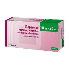Купить Лортенза таблетки покрыт.плен.об. 10 мг+50 мг 30 шт цена