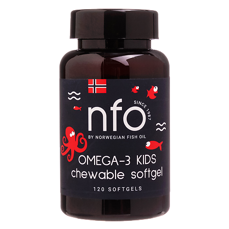 NFO Омега-3 с витамином D жевательные капсулы массой 800 мг, 120 шт