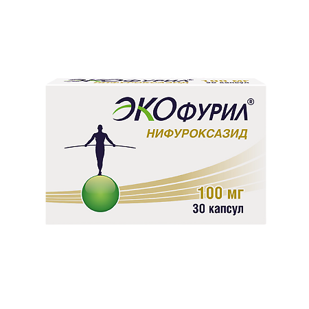 Изображение товара Экофурил капсулы 100 мг 30 шт для лечения бактериальной диареи