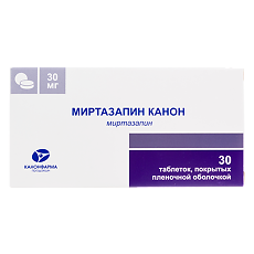 Купить Миртазапин Канон таблетки покрыт.плен.об. 30 мг 30 шт цена