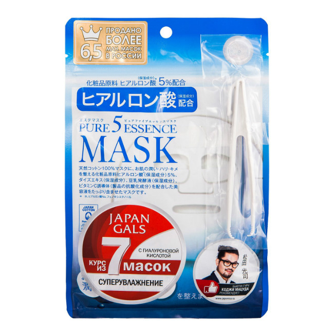 Изображение товара Japan Gals Маска для лица с гиалуроновой кислотой 7 шт