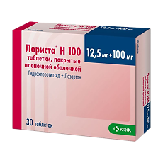 Купить Лориста Н таблетки покрыт.плен.об. 100 мг+12,5 мг 30 шт цена