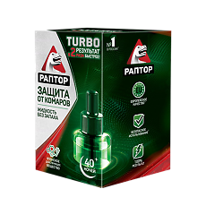 Купить Раптор Жидкость Turbo от комаров 40 ночей 1 шт цена