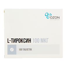 Купить L-Тироксин таблетки 100 мкг 100 шт цена