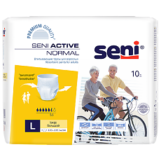 Купить Seni Active Normal Подгузники-трусы для взрослых Large (3) обхват талии 100-135 см 10 шт цена