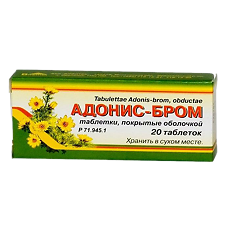 Купить Адонис-бром таблетки покрыт.об. 20 шт цена