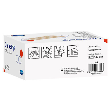 Полоски Омнистрип/Omnistrip стерильные на операционные швы 3 мм х 76 мм 250 шт