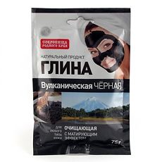 Изображение товара Глина вулканическая черная очищающая саше 75 г 1 шт