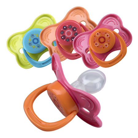 Курносики соска-пустышка силиконовая классическая с кольцом Узоры арт.13054 0+ 1 шт