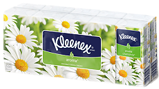 Купить Kleenex Платки носовые бумажные ромашка 10х10 шт. 1 уп цена